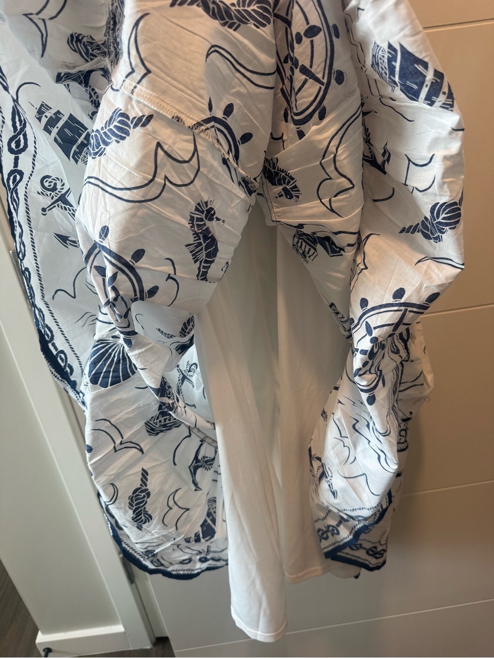 Moon River White and Navy Nautical Drop Waist Dress - Picture 5 of 5